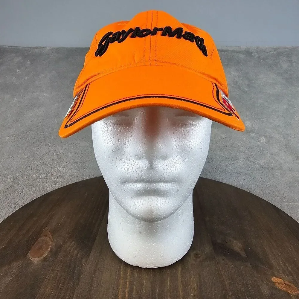 TaylorMade Golf Baseball Cap OSFA Orange TMAX Gear Hat Tee Pocket Strapback R9‎